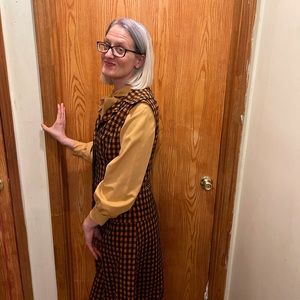 True original adorable 1970s dress with matching vest